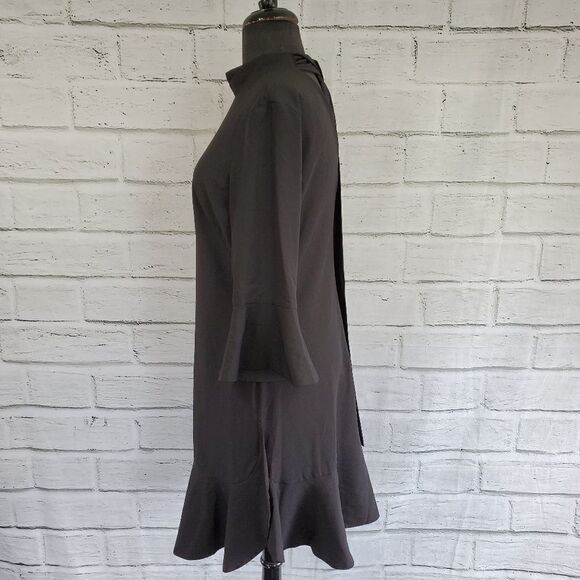 Chelsea28 ruffle sleeve black shift dress - Picture 5 of 8